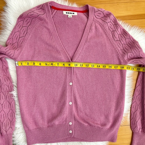 Boden Pointelle Sleeve Cardigan, Wool, Cotton & Cashmere blend - Picture 13 of 16